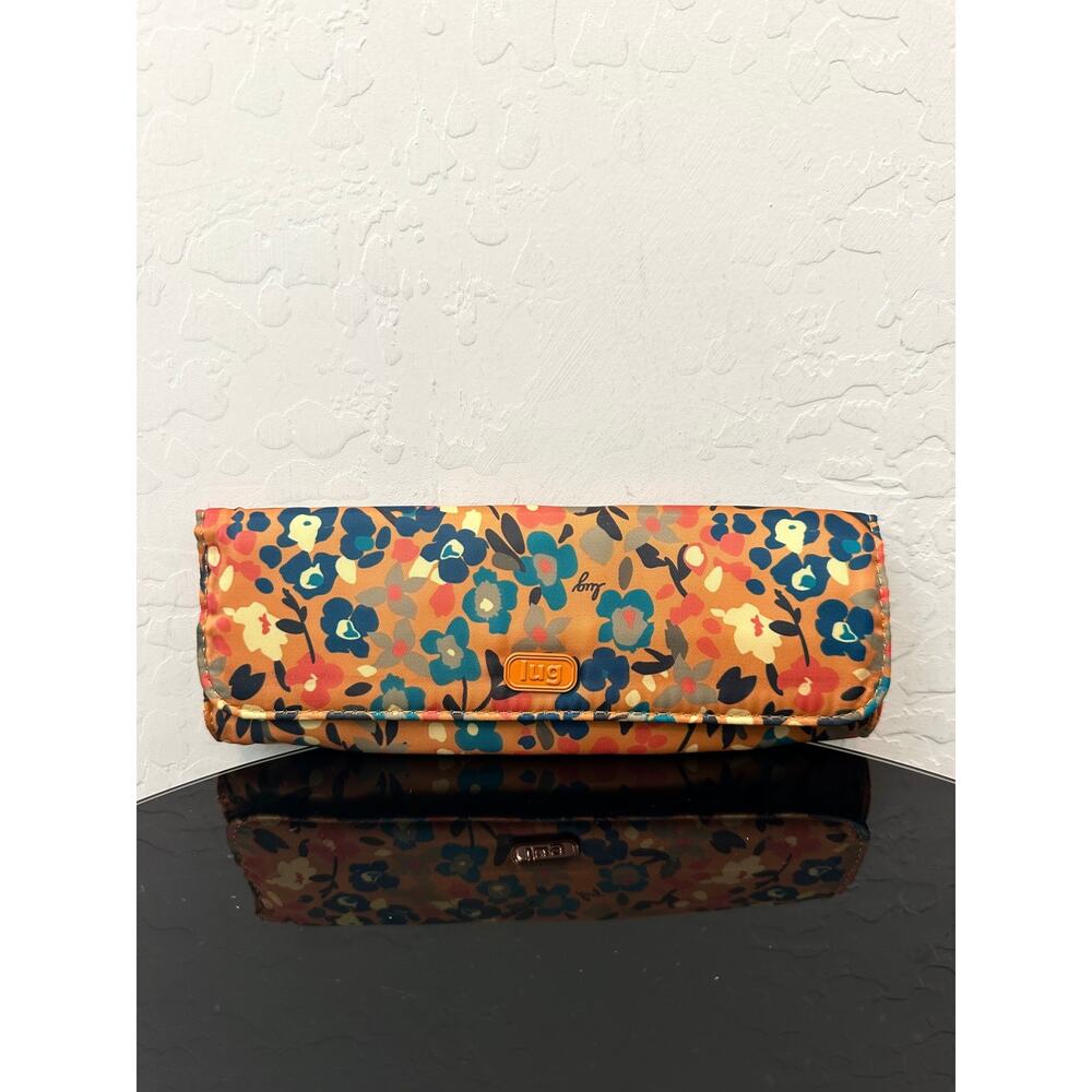 LUG Floral Pill Organizer Travel Medicine Case Fold Over Zip Pouch